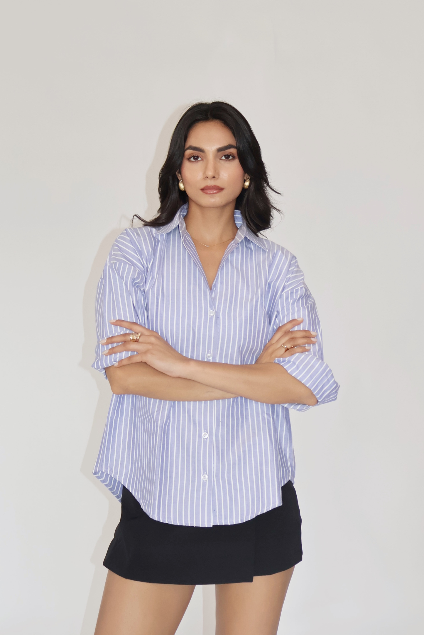 Blue Striped Oversized Shirt – CANVA