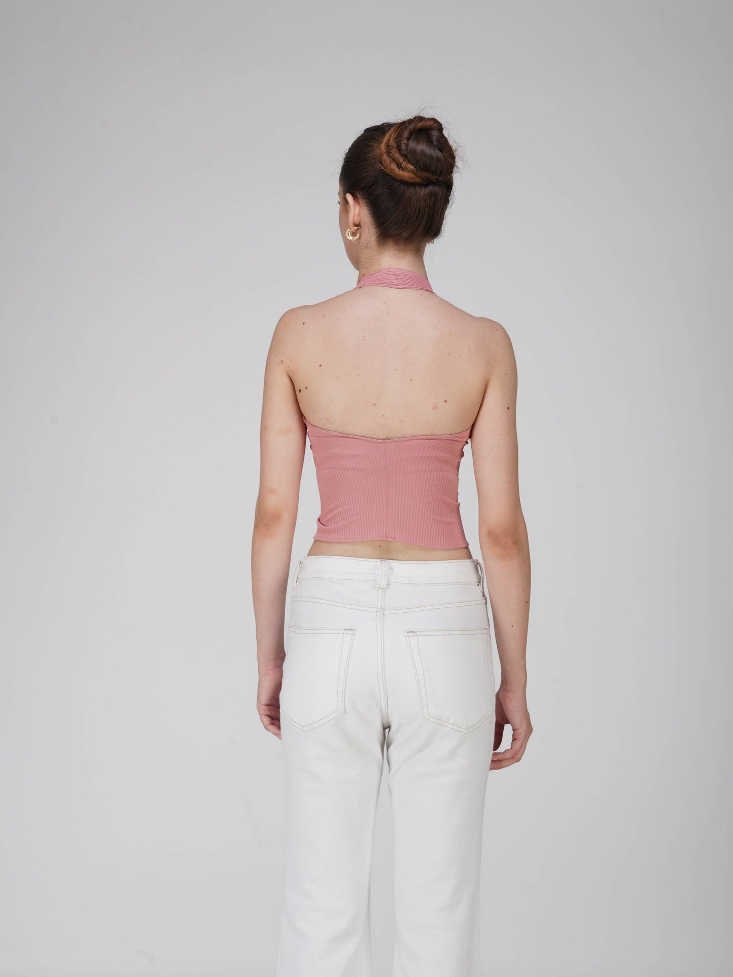 Pink V-Neck Halter Top - Zest Top (Flamingo)