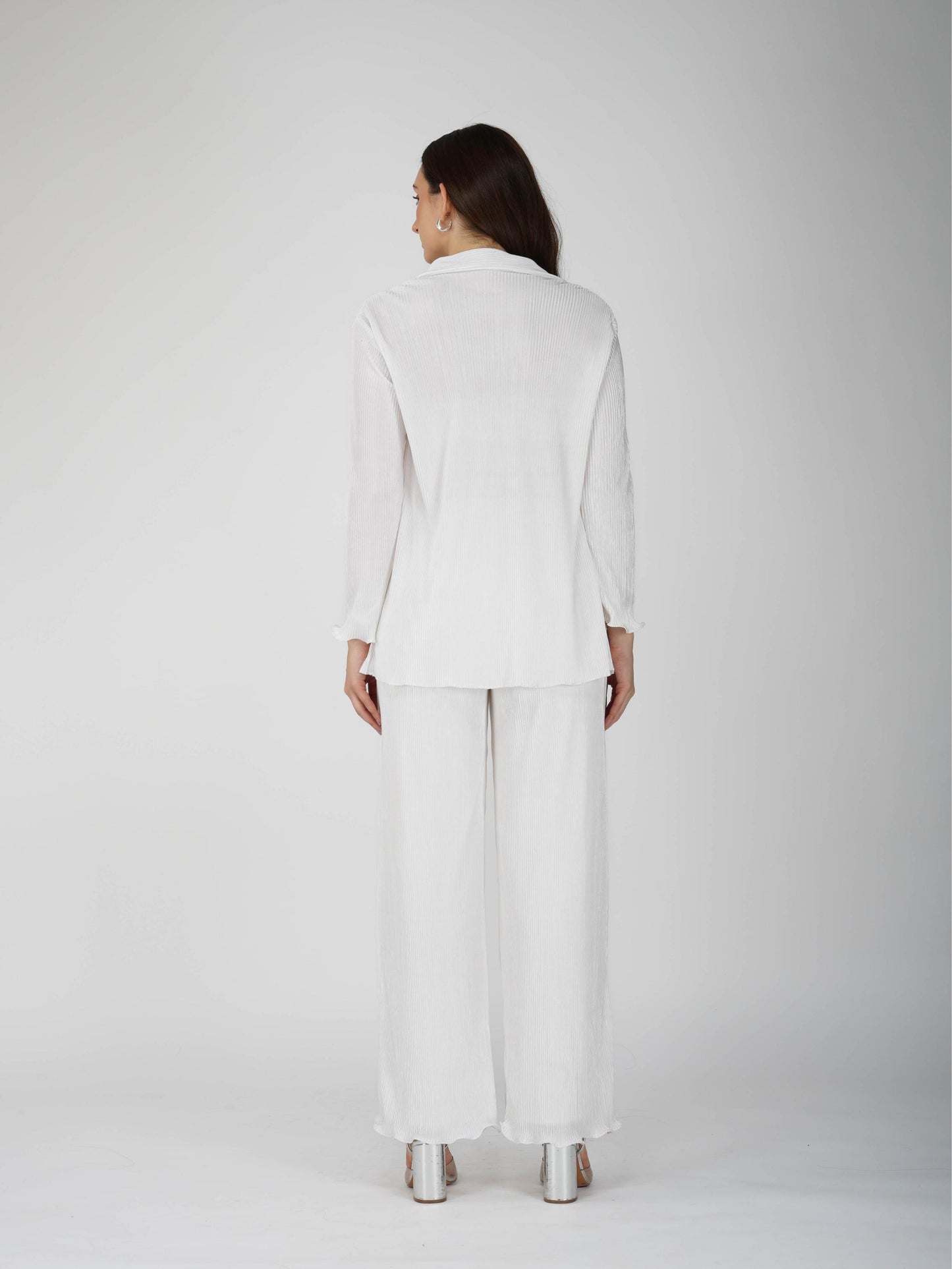 White Pleated Coord Set - Bliss Coord (Dove)