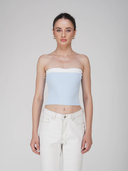 Blue Overlap Tube Top - Oasis Top (Sky)