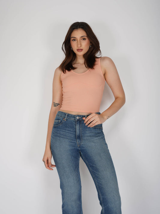 Peach Undercup Crop Top - Nova Top (Peach)