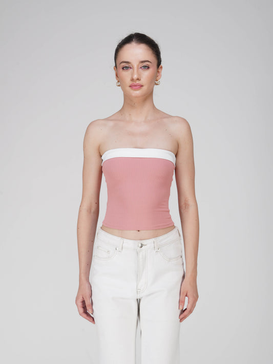 Pink  OverlapTube Top - Oasis Top (Flamingo)
