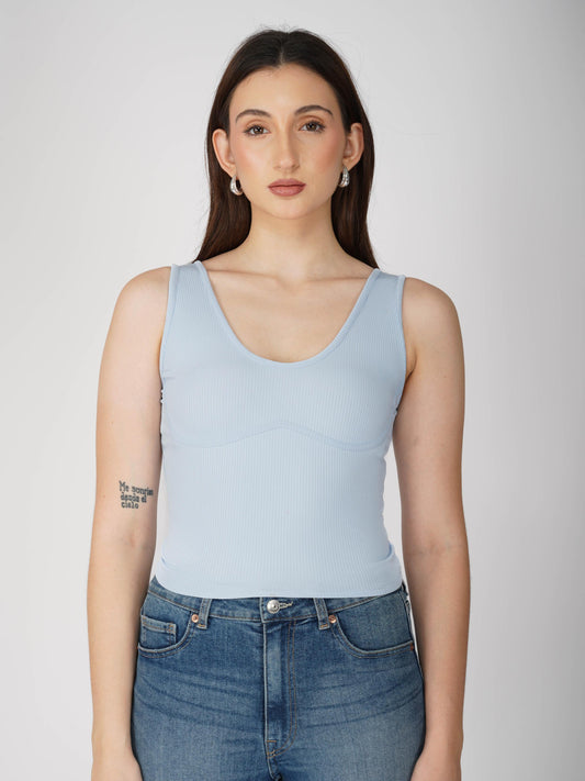 Blue Undercup Crop Top - Nova Top (Sky)