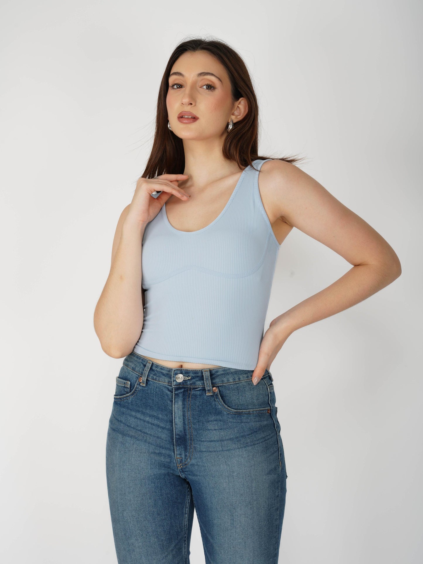 Blue Undercup Crop Top - Nova Top (Sky)