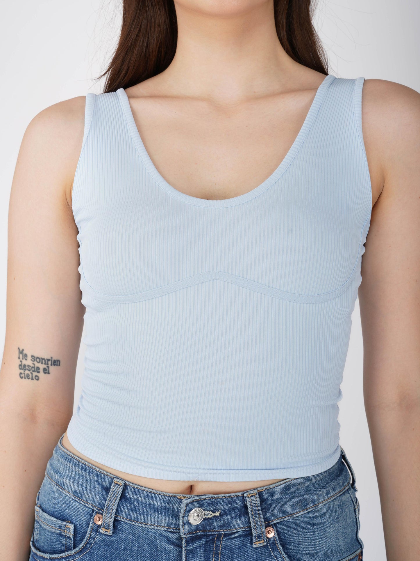 Blue Undercup Crop Top - Nova Top (Sky)