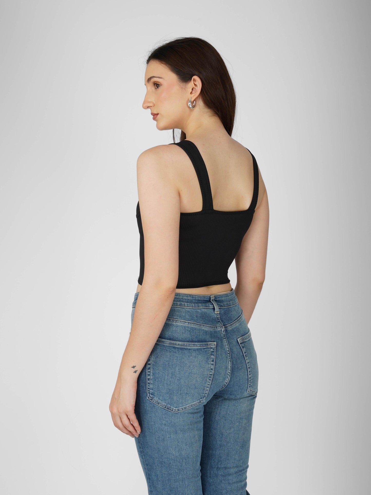 Black Undercup Crop Top - Nova Top (Onyx)
