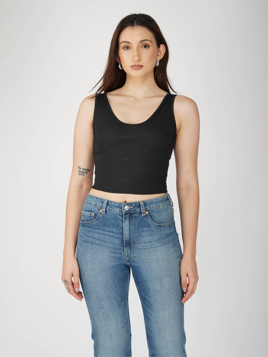 Black Undercup Crop Top - Nova Top (Onyx)