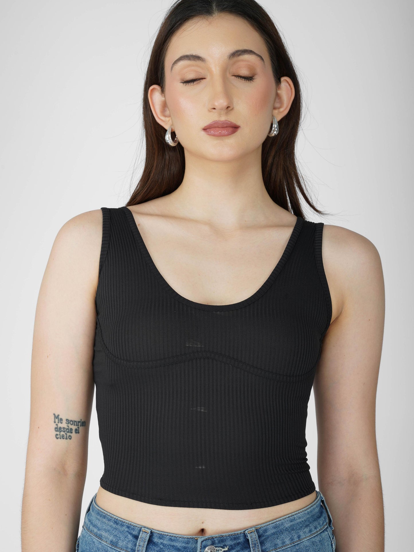 Black Undercup Crop Top - Nova Top (Onyx)