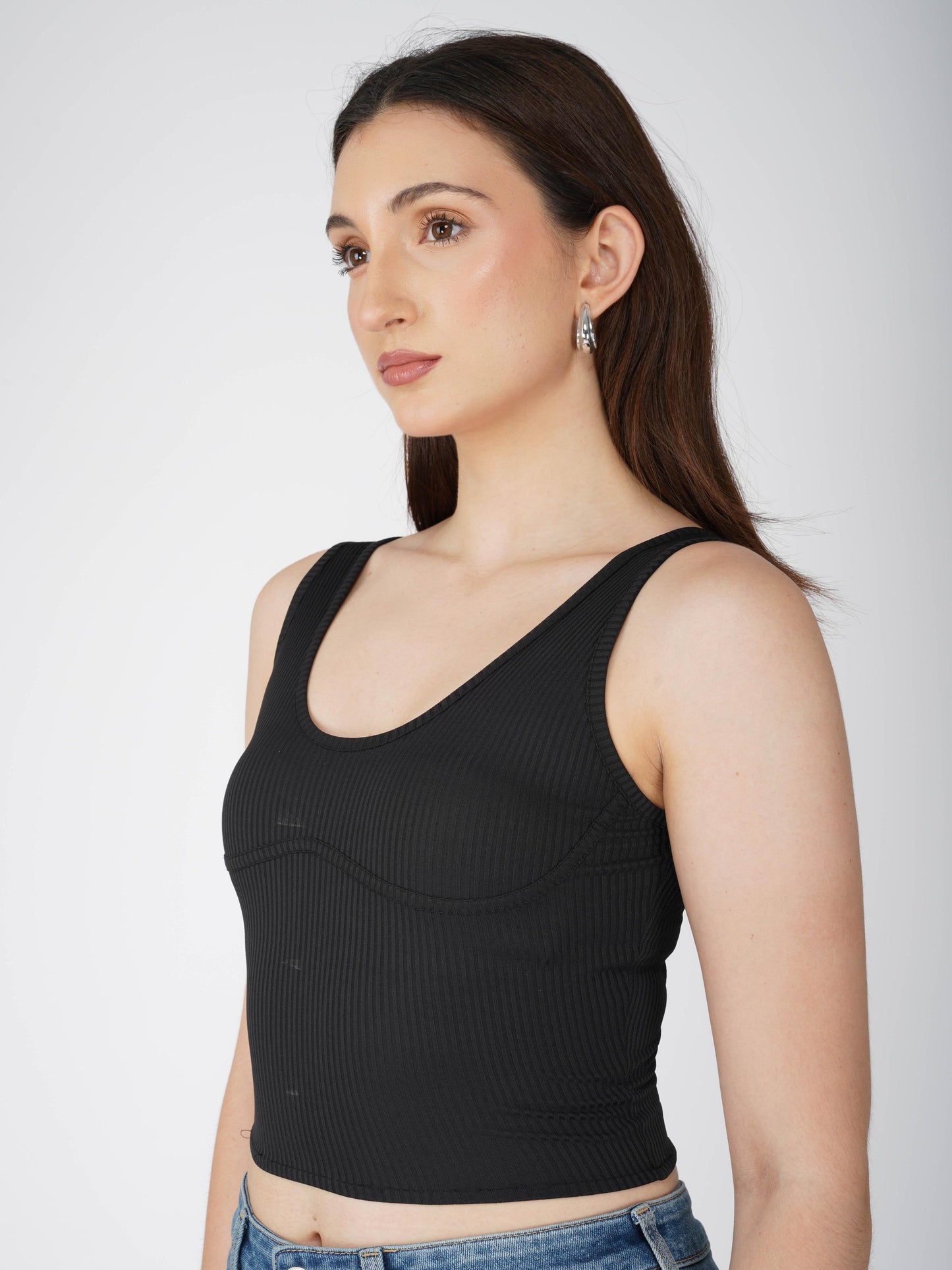 Black Undercup Crop Top - Nova Top (Onyx)