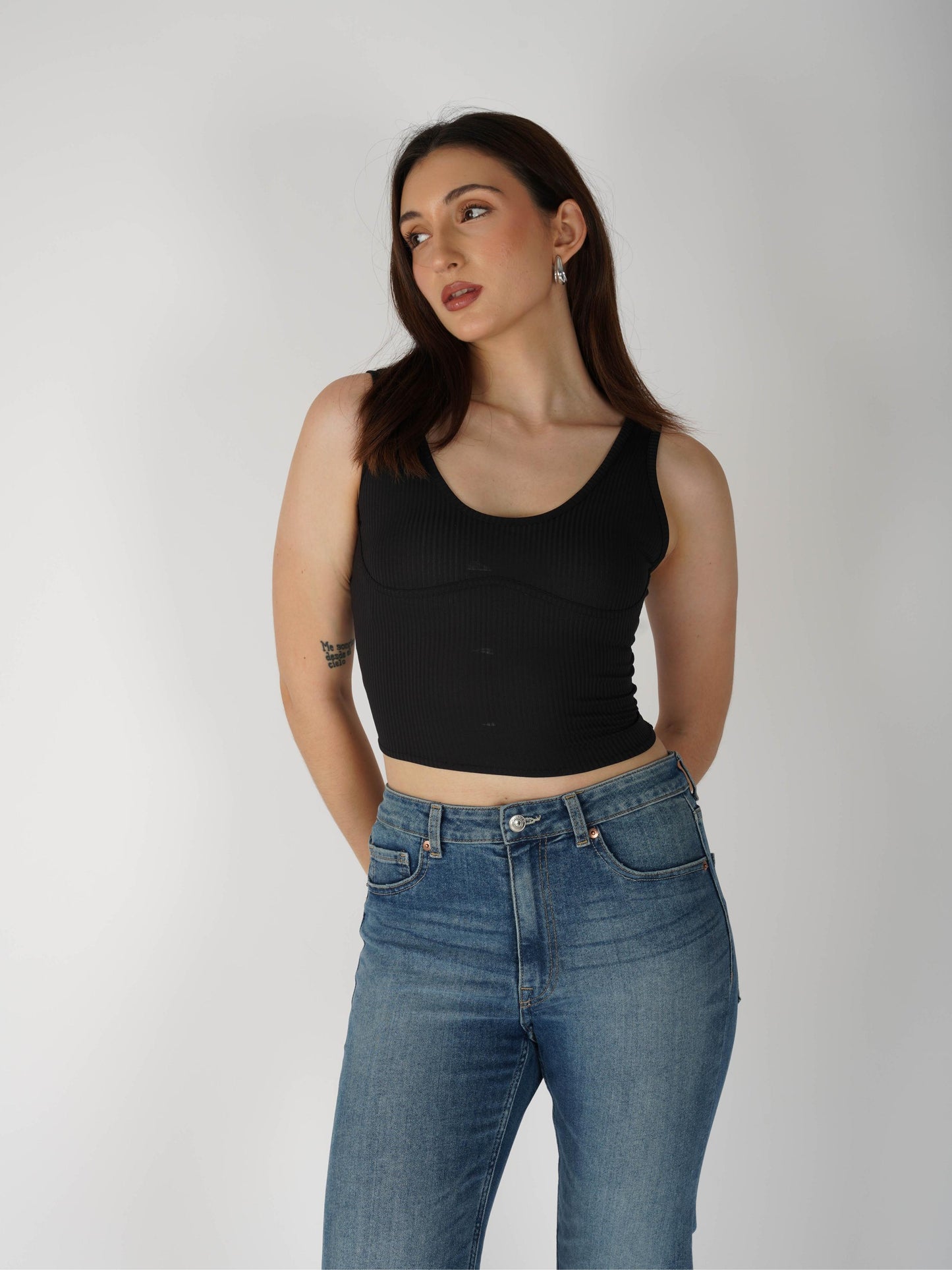 Black Undercup Crop Top - Nova Top (Onyx)