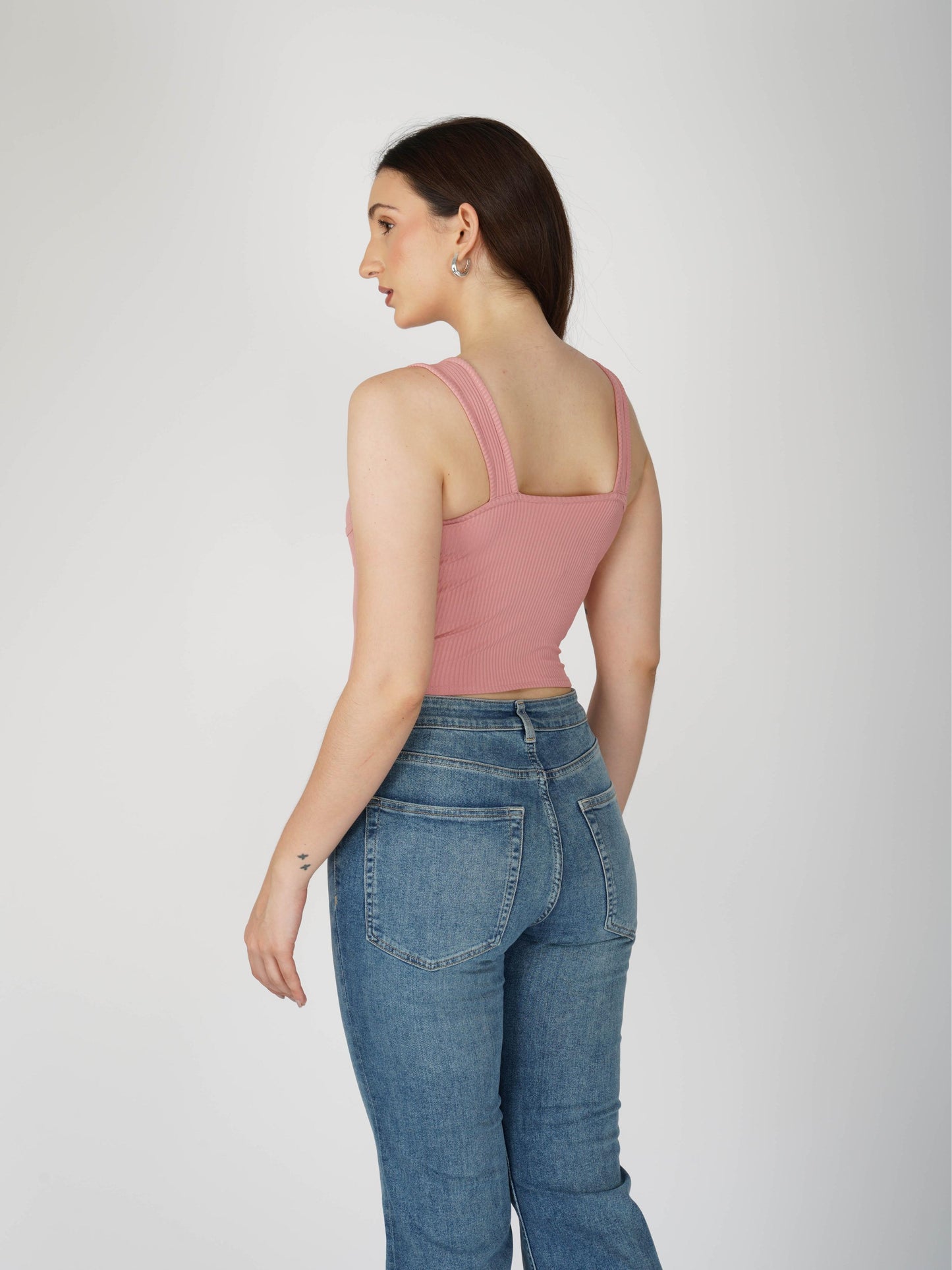 Pink Undercup Crop Top - Nova Top (Flamingo)