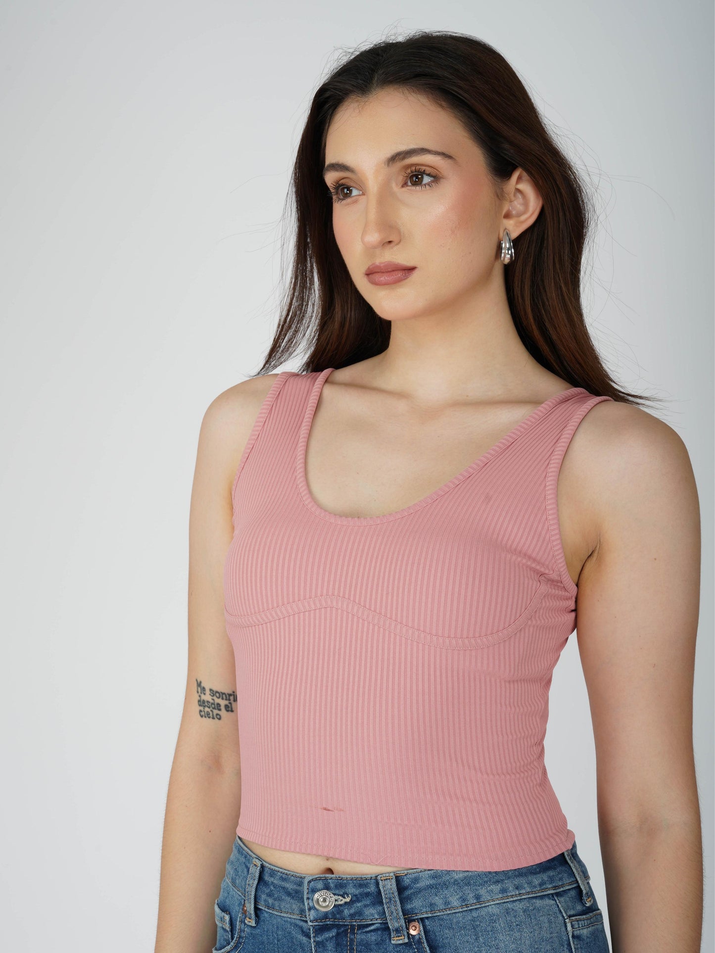 Pink Undercup Crop Top - Nova Top (Flamingo)