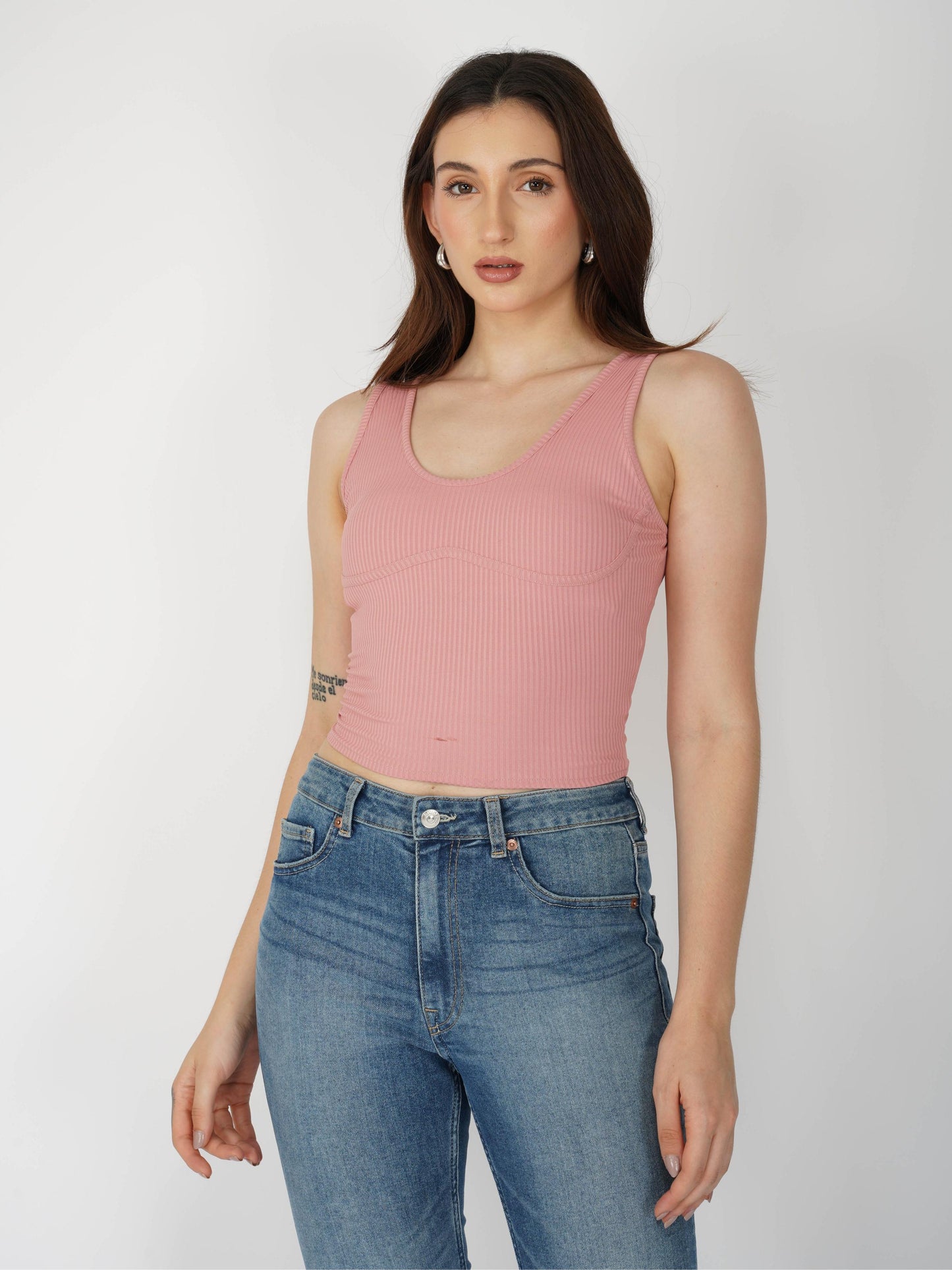 Pink Undercup Crop Top - Nova Top (Flamingo)