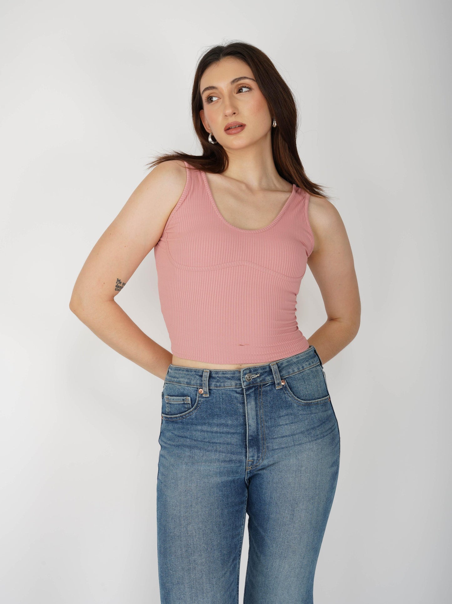 Pink Undercup Crop Top - Nova Top (Flamingo)
