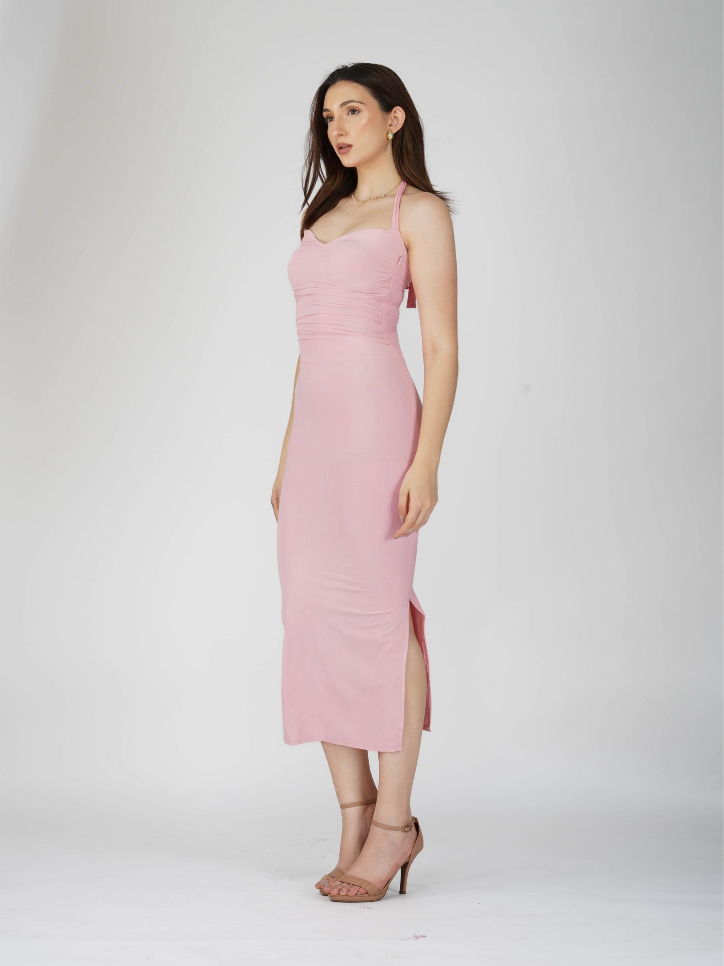 Pink Sweetheart Neckline Dress - Ray Dress (Flamingo)