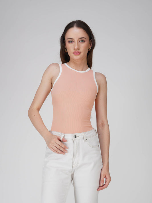 Peach Racer Bodysuit - Aura Bodysuit (Peach)