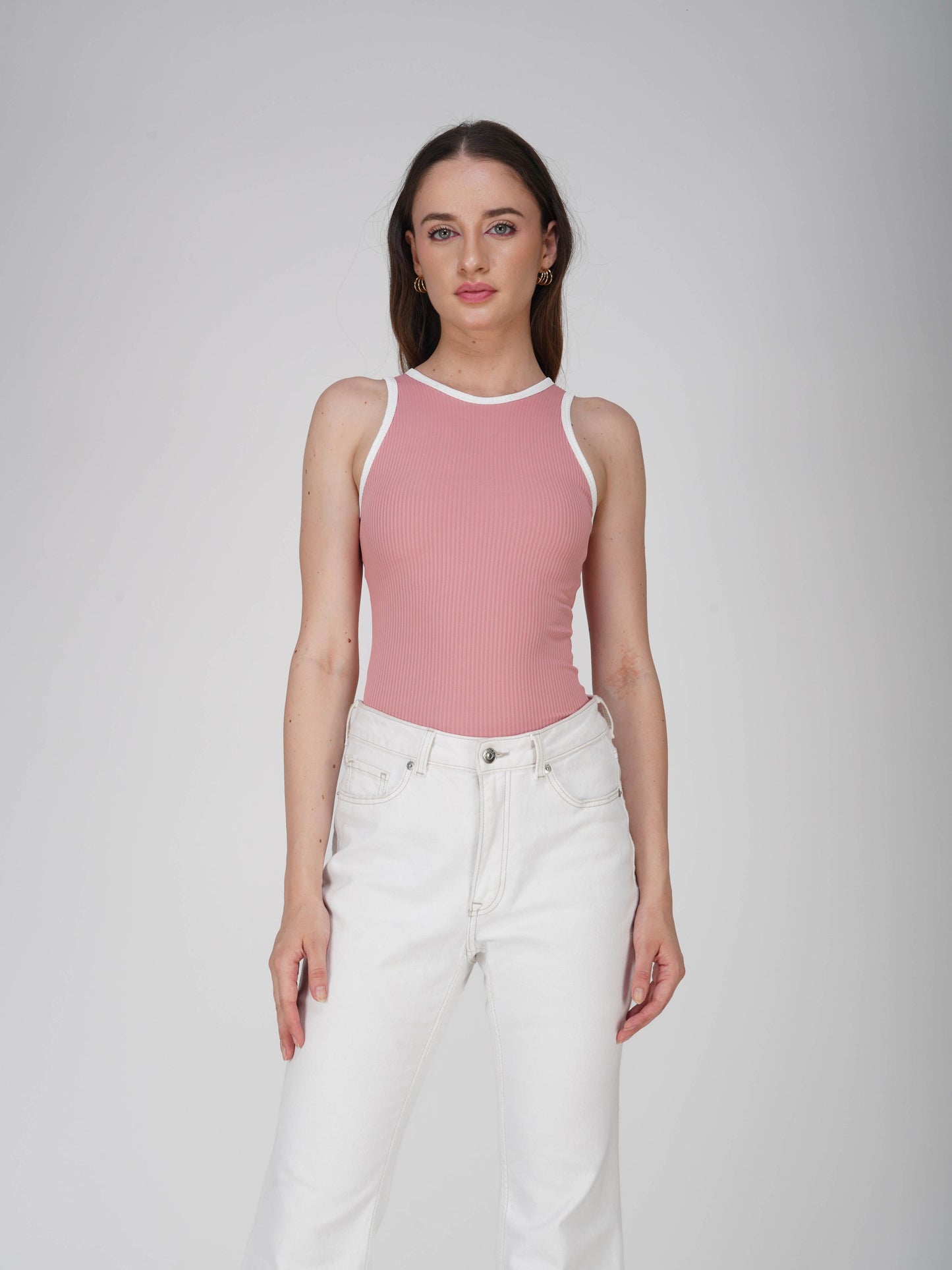 Pink Racer Bodysuit - Aura Bodysuit (Flamingo)