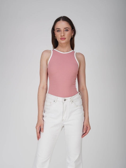 Pink Racer Bodysuit - Aura Bodysuit (Flamingo)