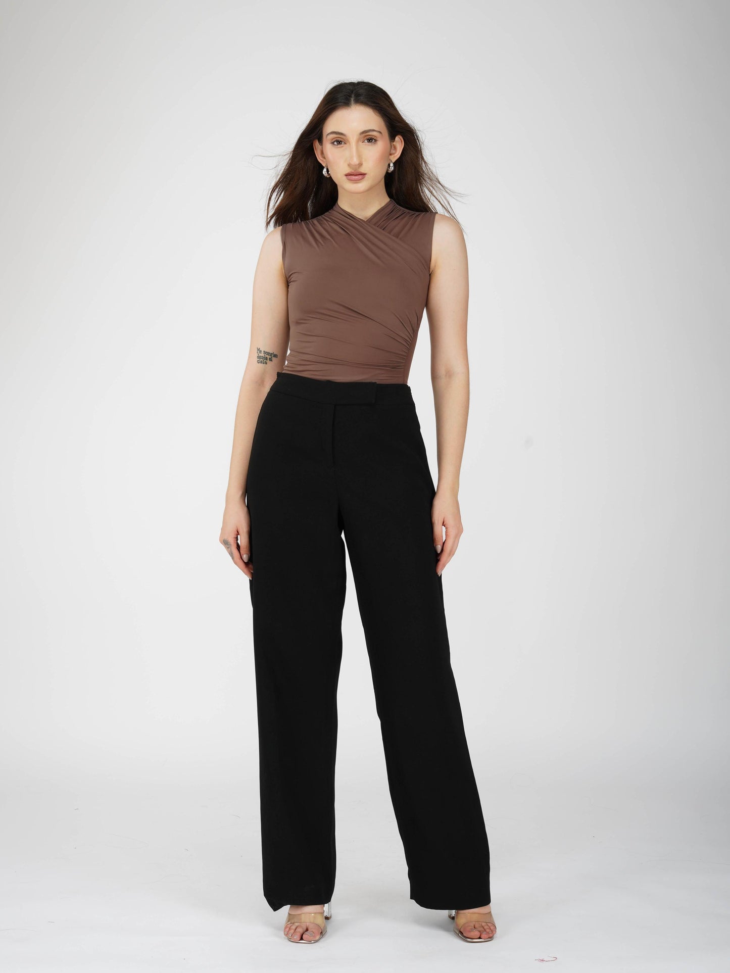 Brown Overlap Bodysuit - Glint Bodysuit (Coco)