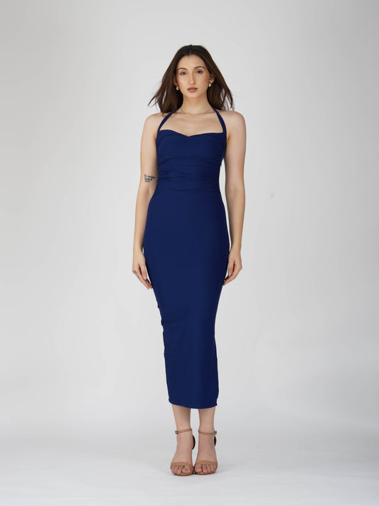 Blue Sweetheart Neckline Dress - Ray Dress (Navy)