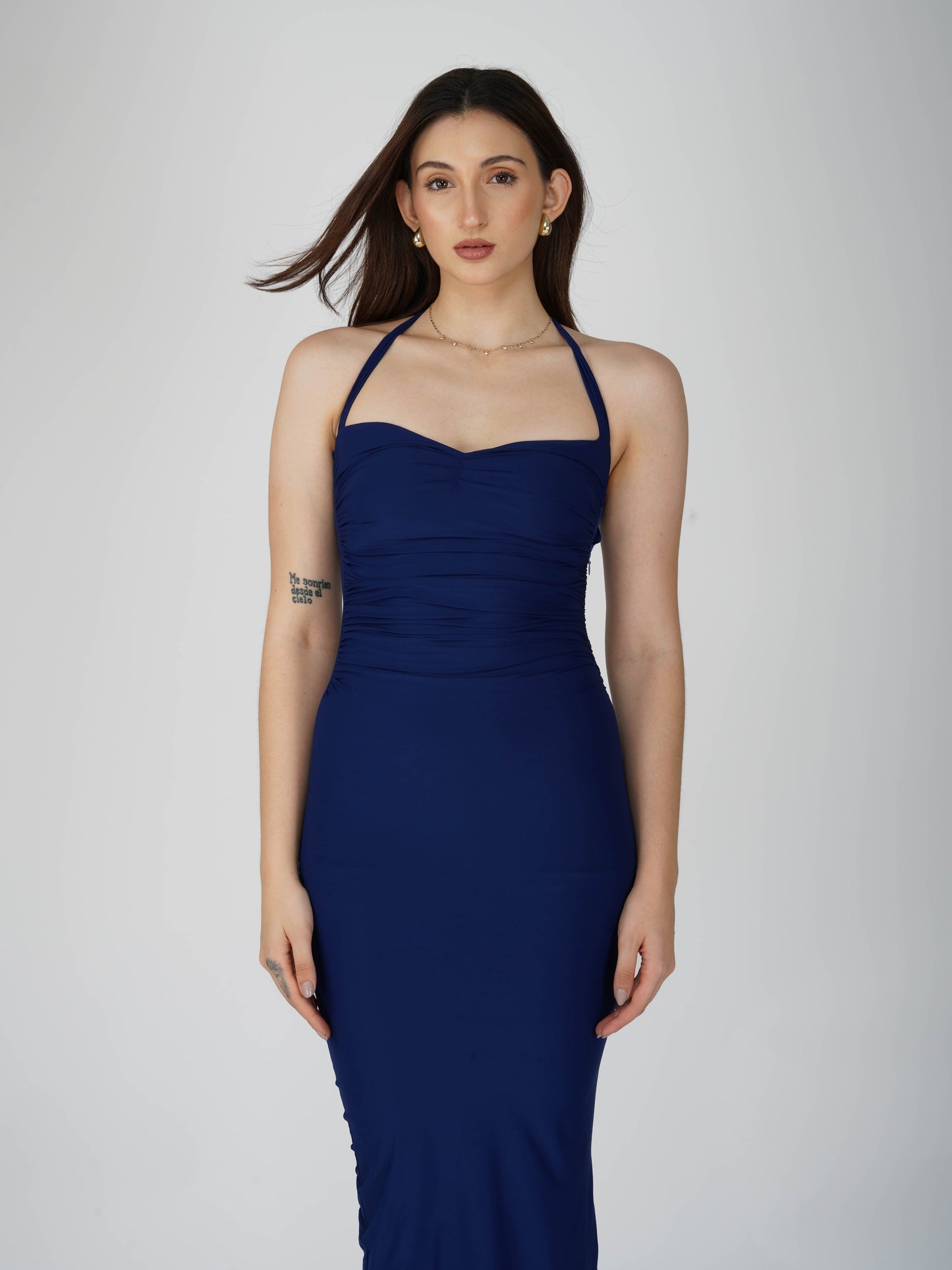 Blue Sweetheart Neckline Dress - Ray Dress (Navy)