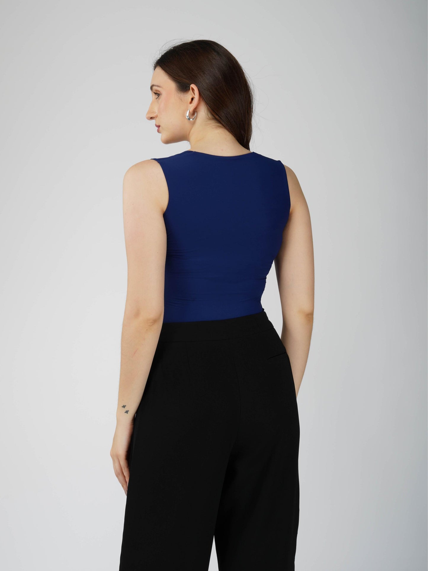 Blue Square Neck Bodysuit - Echo Bodysuit (Navy)