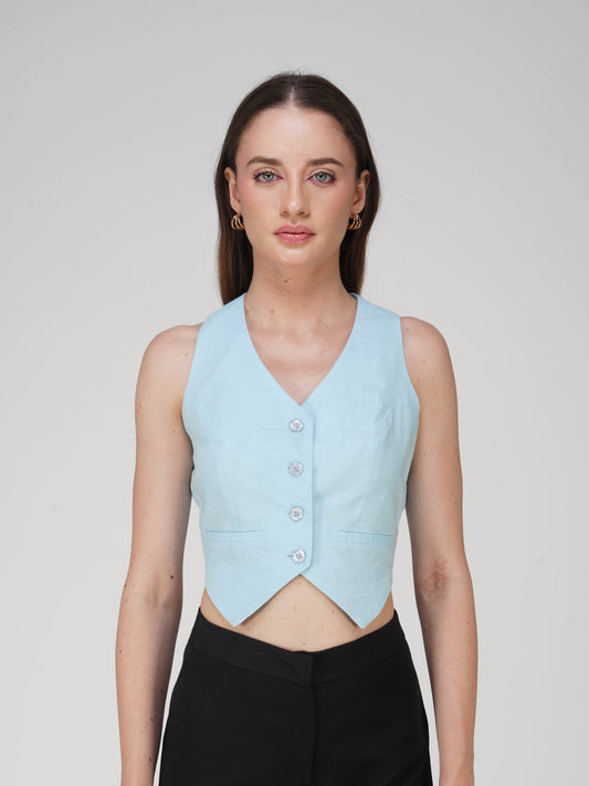 Blue Tailored Waistcoat - Frost Waistcoat (Sky)