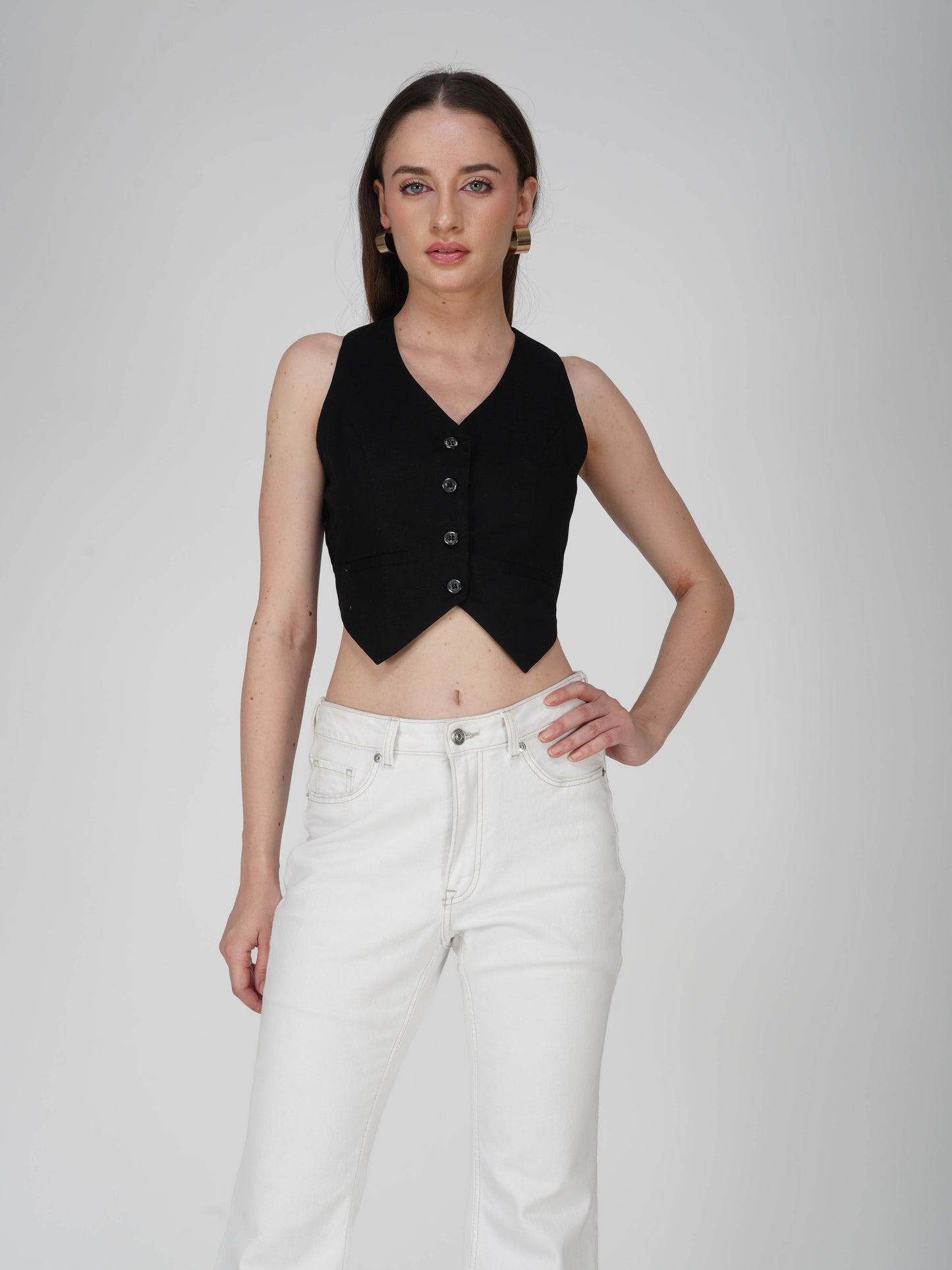 Black Tailored Waistcoat - Frost Waistcoat (Onyx)