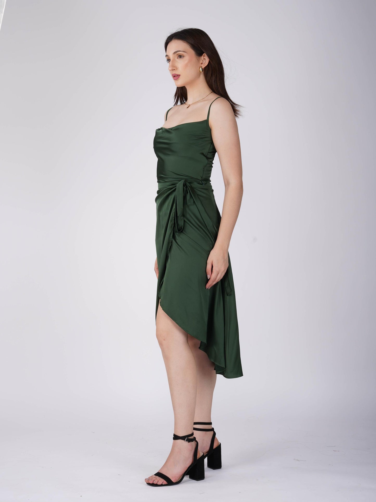 Green Cowl Neck Top + skirt Set - Lush Set (Jade)
