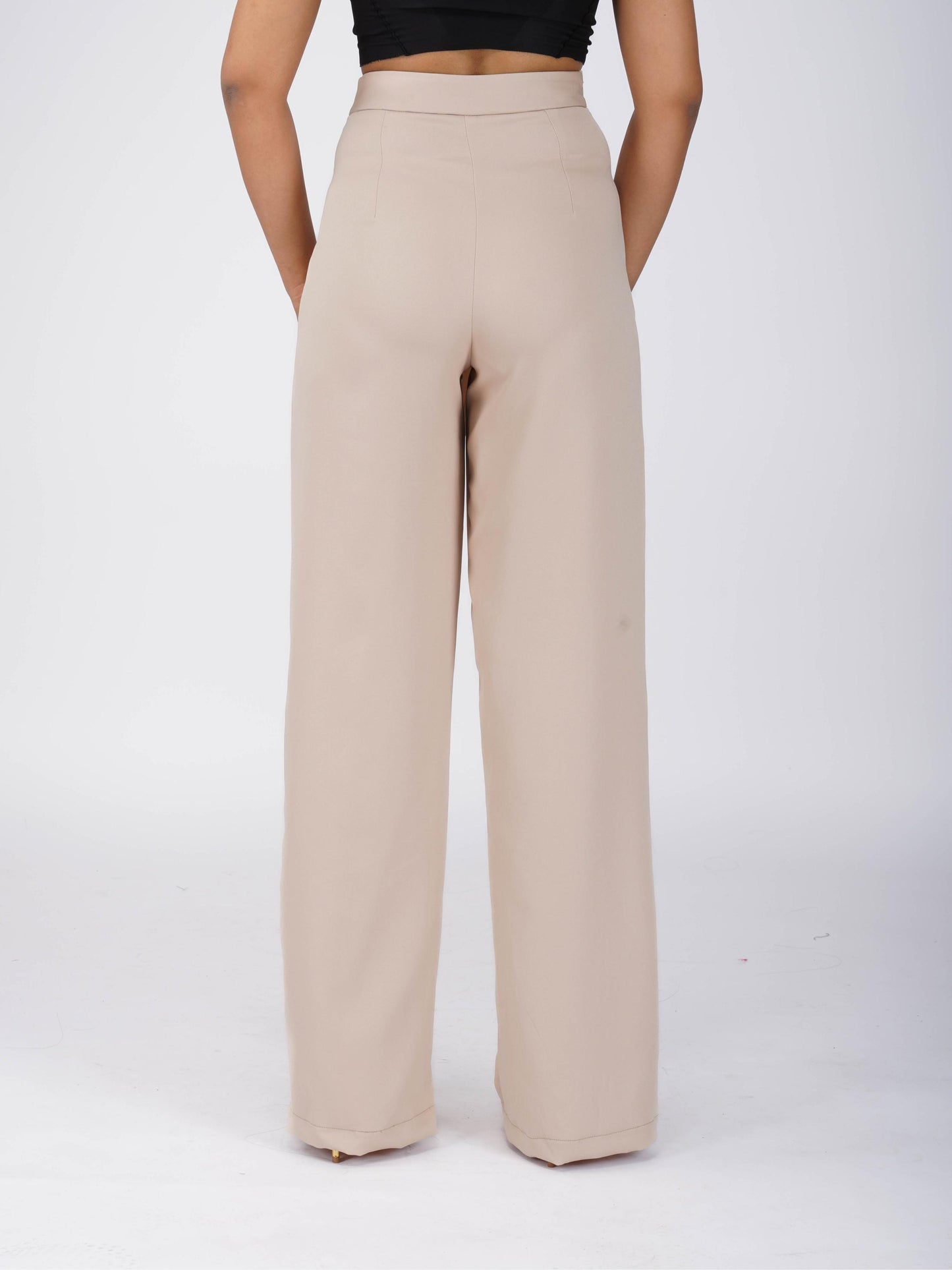 Beige Overlap Pants - Wave Pants (Sand)