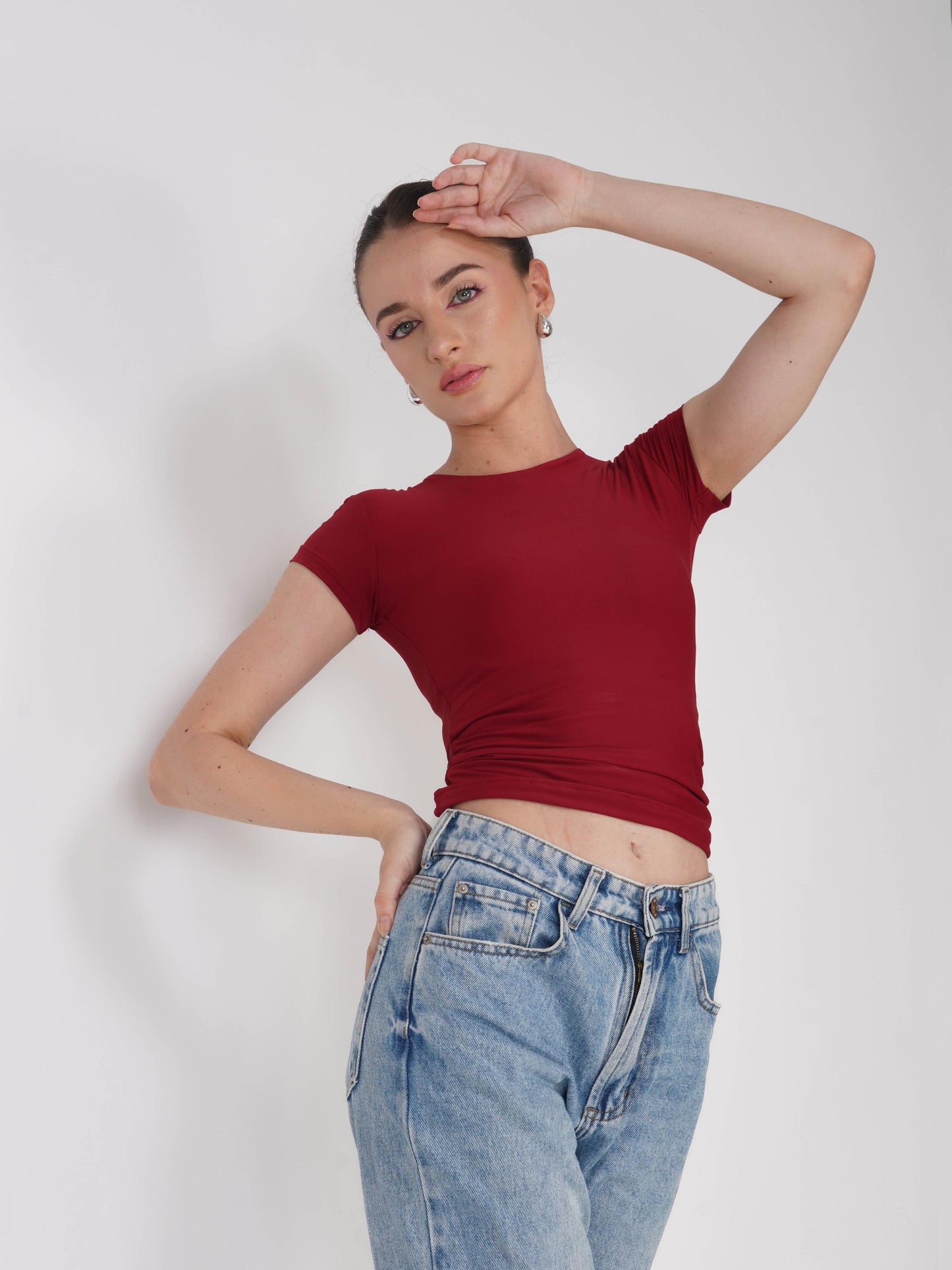 Red Double Layered Fitted Tee - Drift Tee (Cherry)