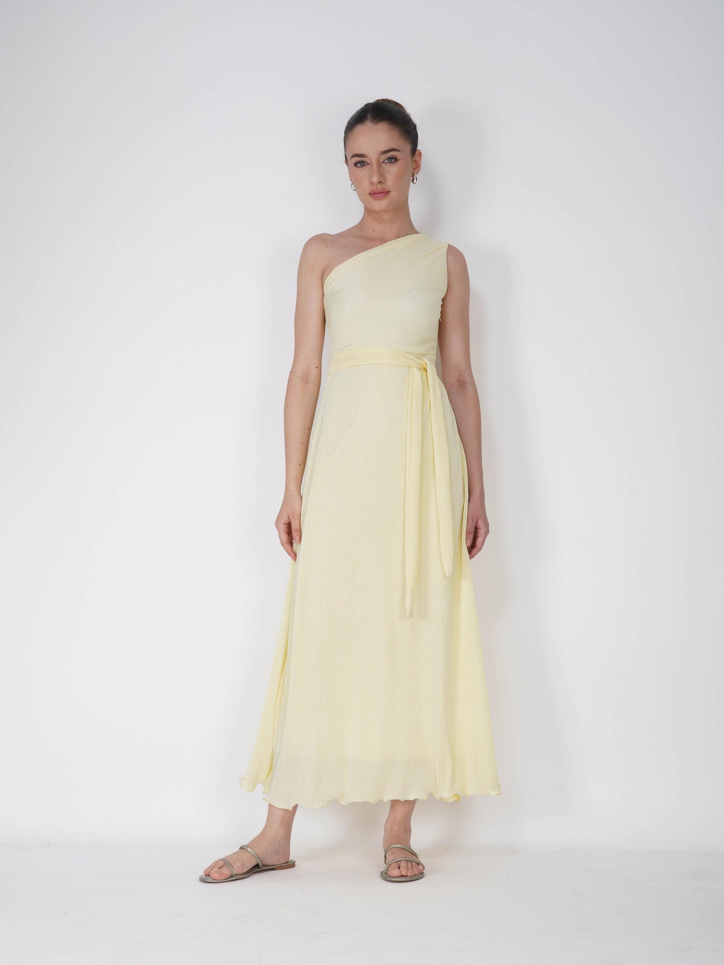 Yellow One-Shoulder Maxi Dress - Sun Dress (Butter)