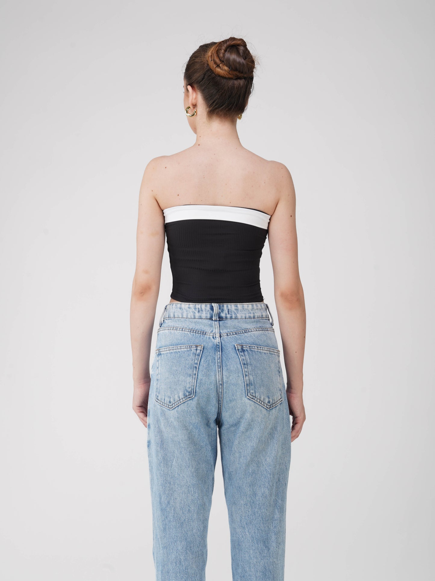 Black Overlap Tube Top - Oasis Top (Onyx)