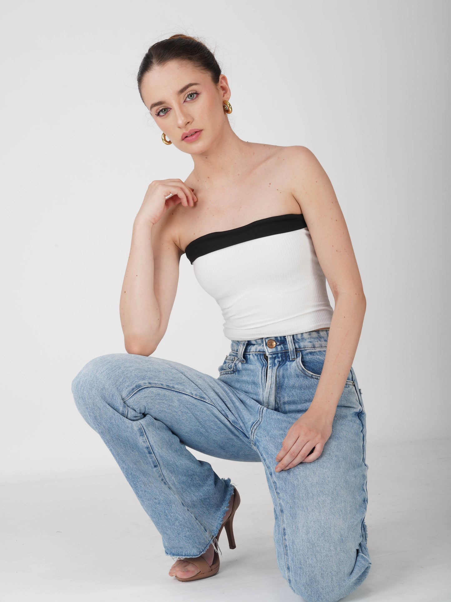 White Overlap Tube Top - Oasis Top (Dove)