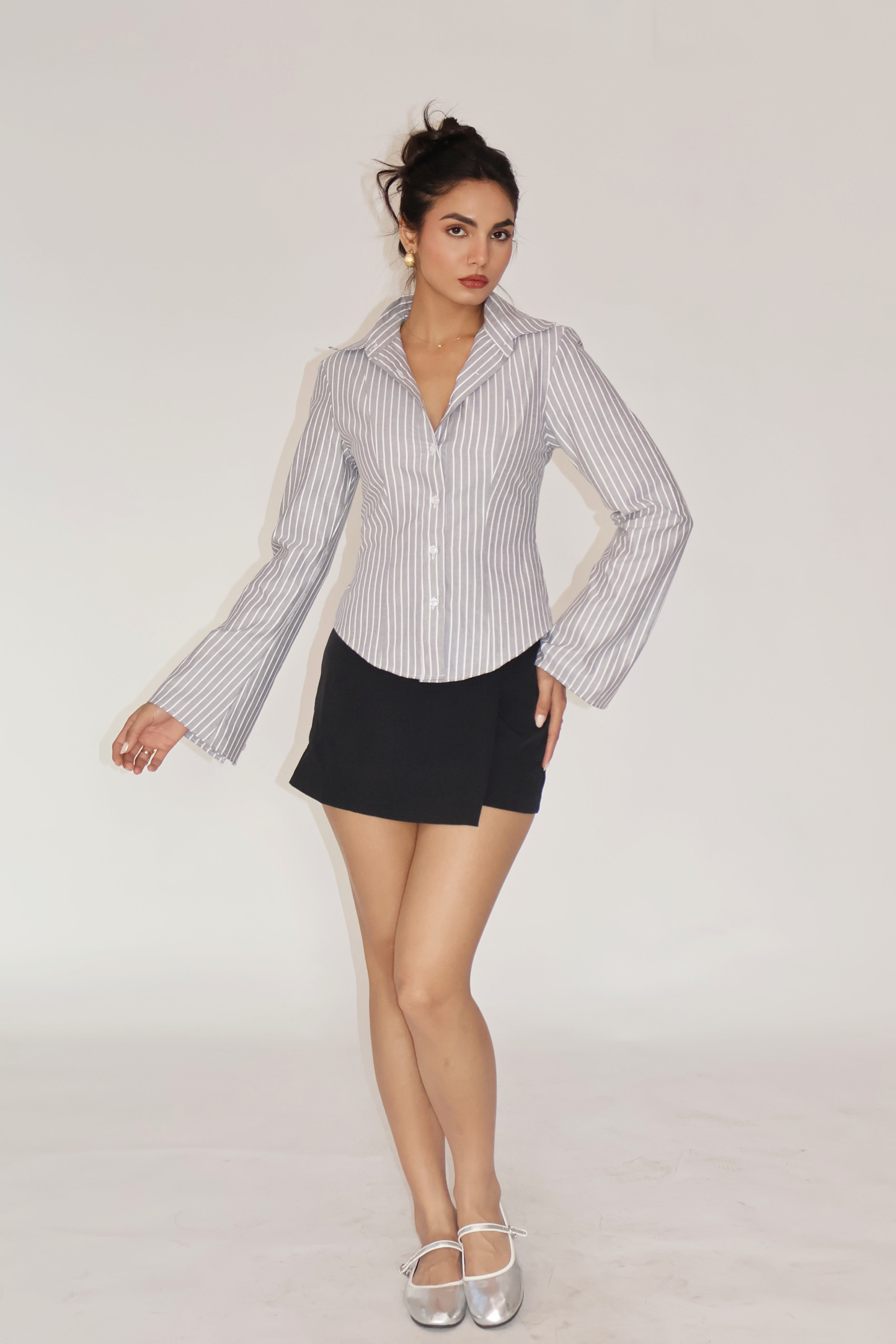 Slate Striped Fitted Shirt – IRIS