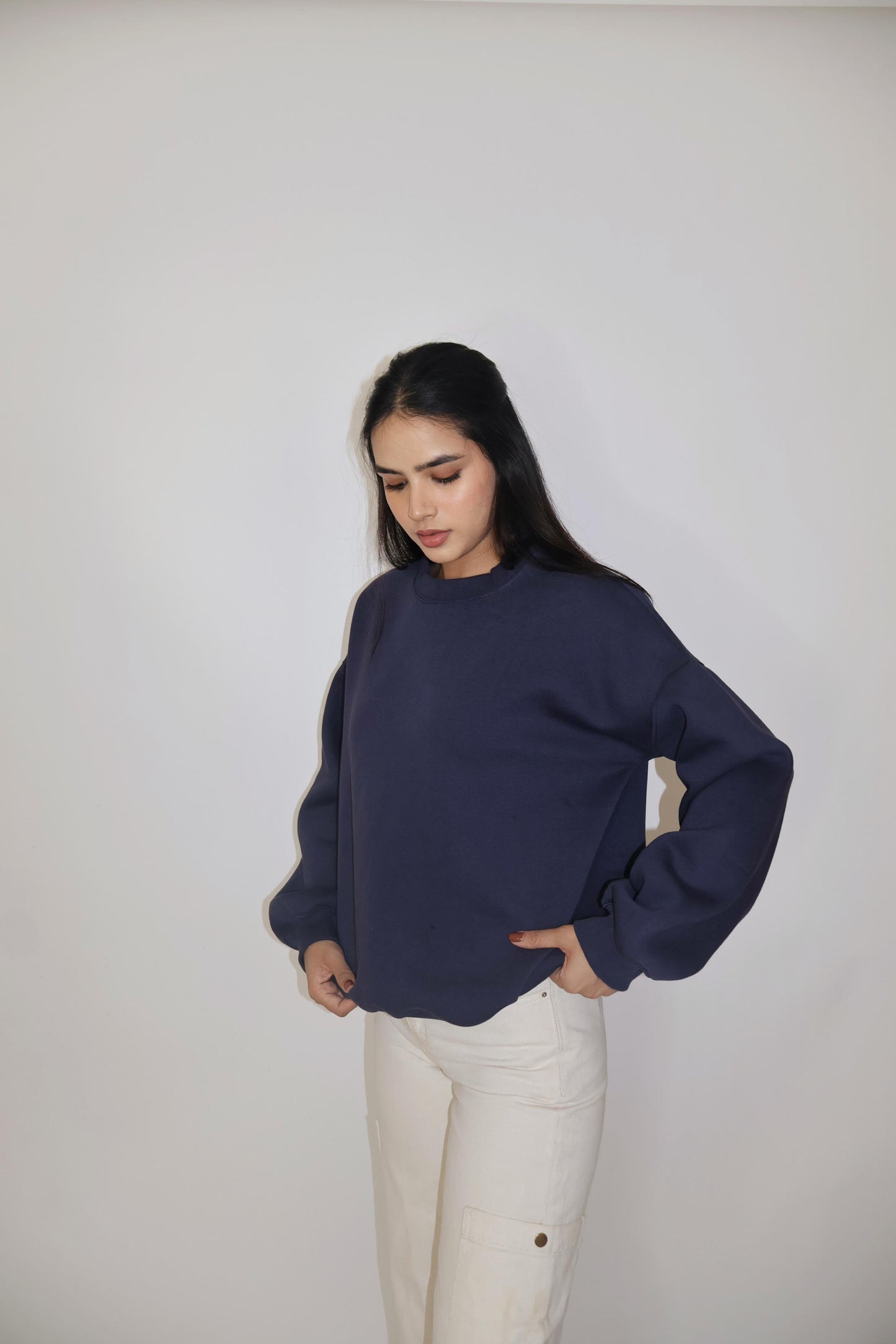 Blue Crewneck Sweatshirt - Butter Soft Crewneck (Navy)