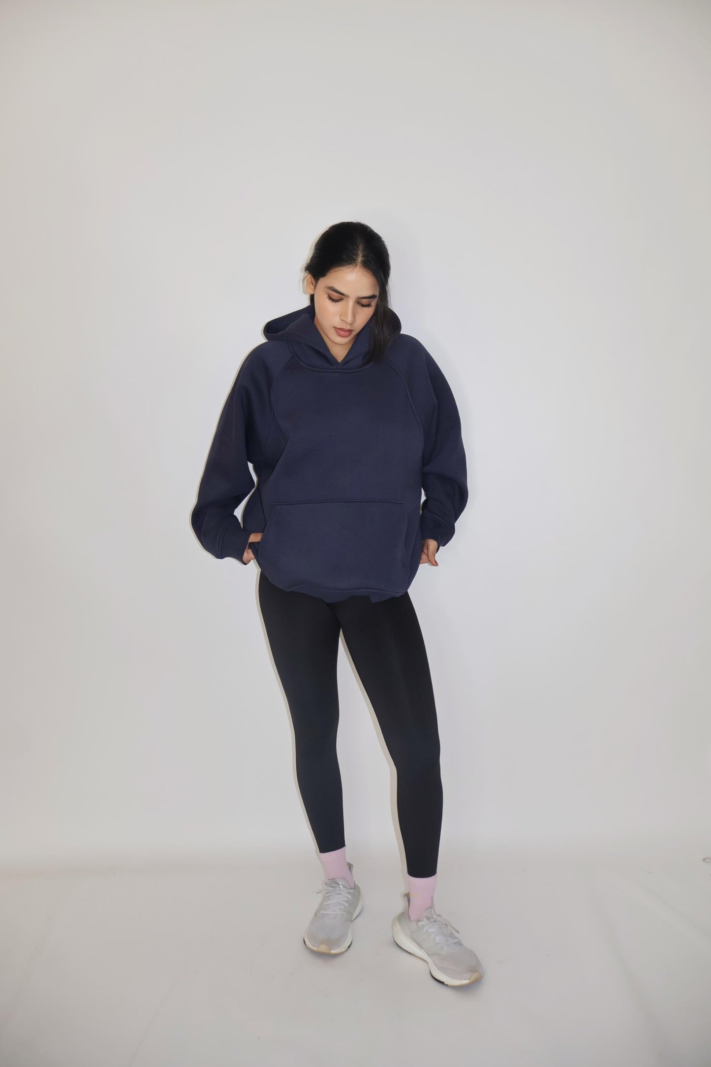 Urja in navy oversized hoodie
