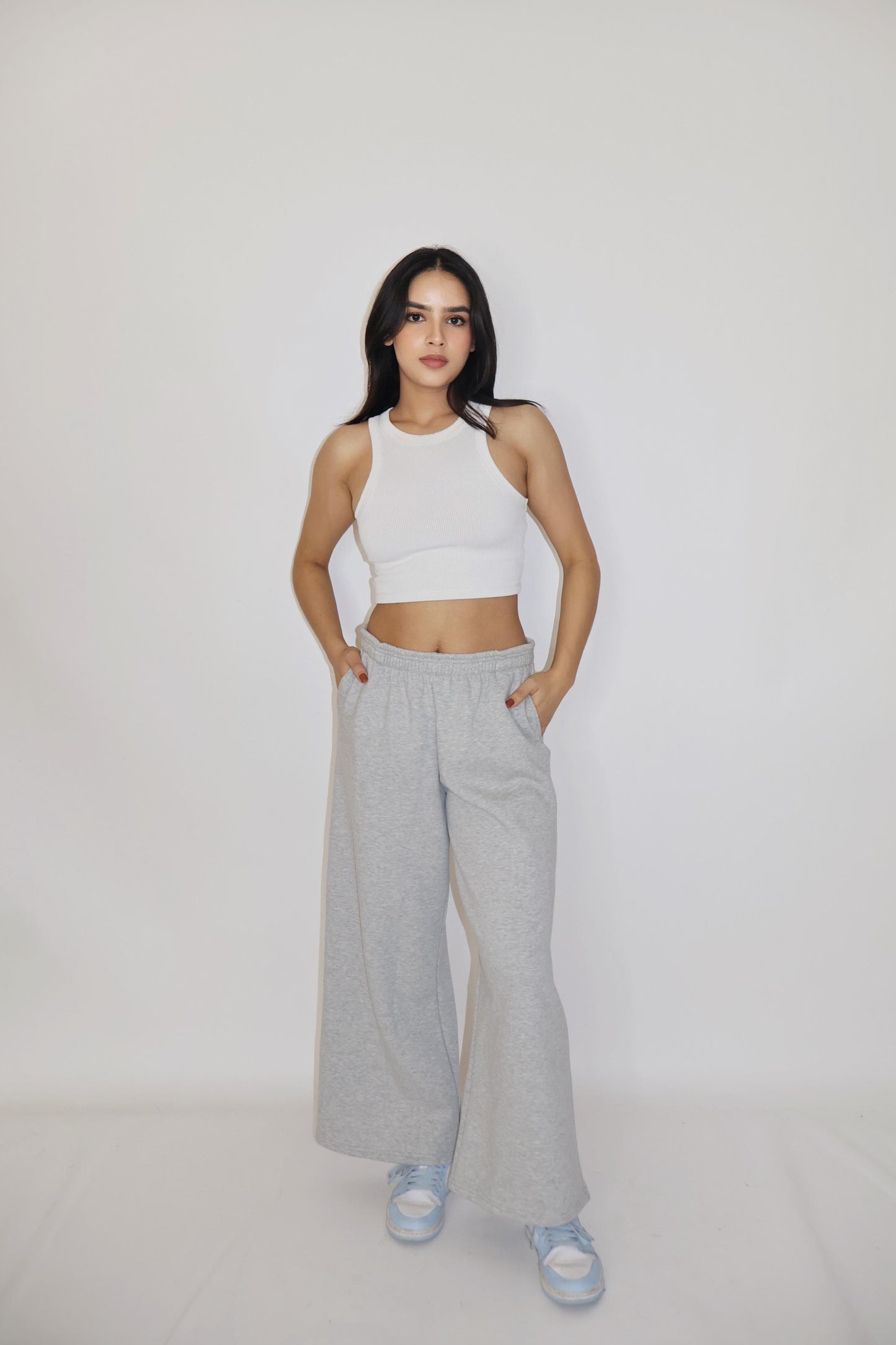 Grey Wide-Legged Fleece Joggers - Everyday Joggers (Slate)