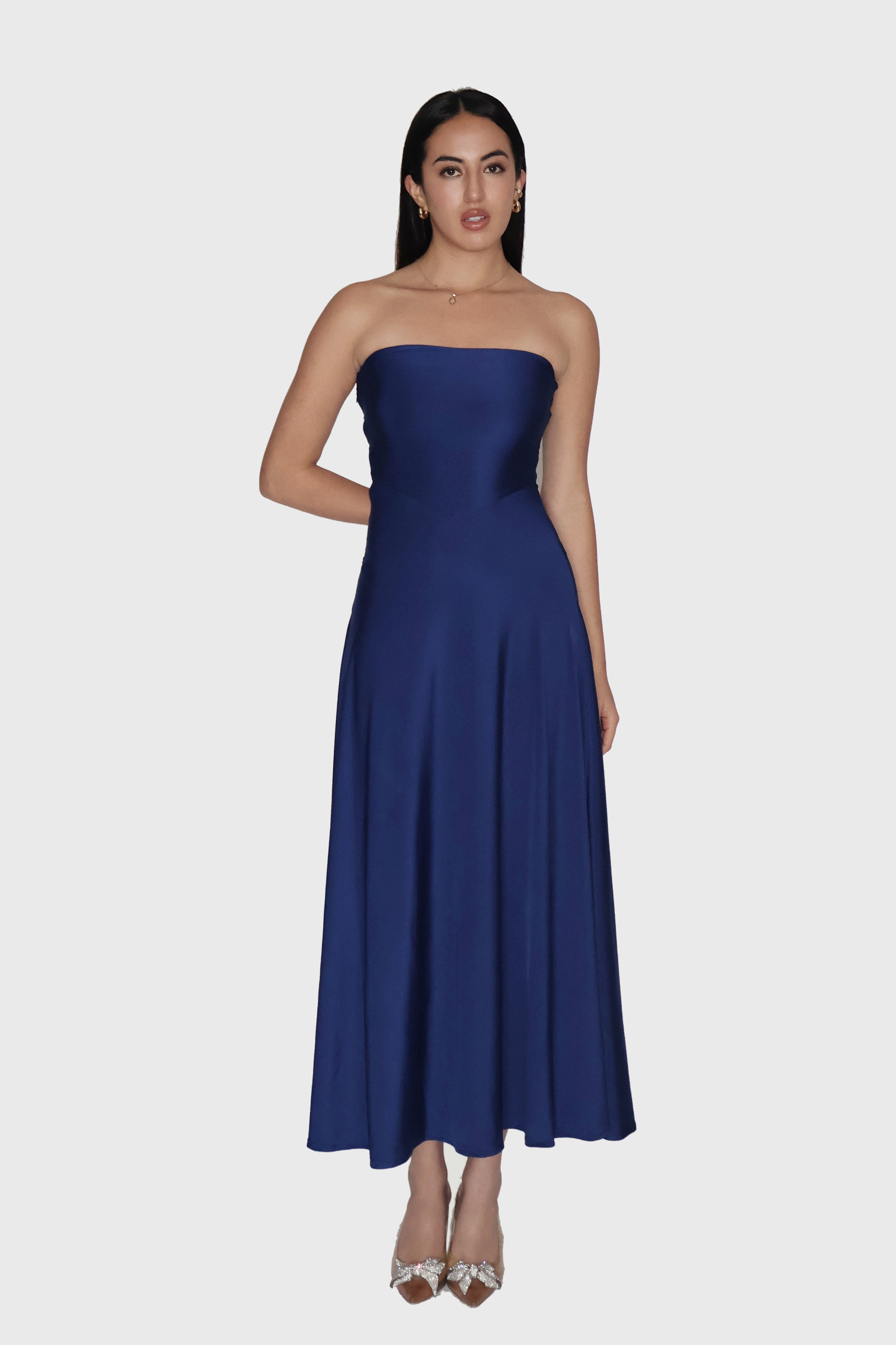 Blue Flare Tube Dress