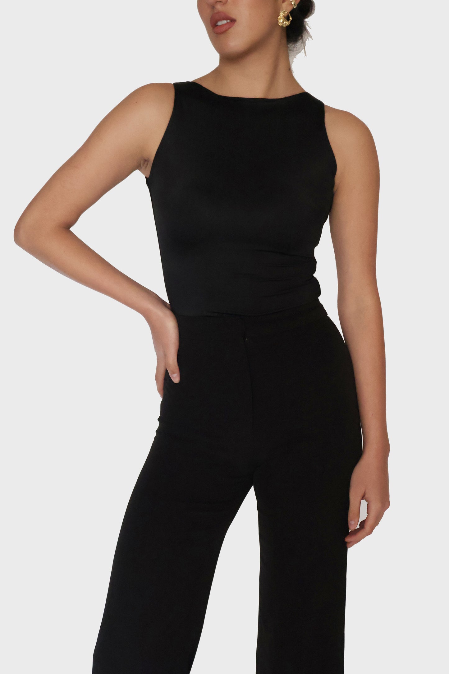 Black Boat Neck Bodysuit - Fern Bodysuit (Onyx)