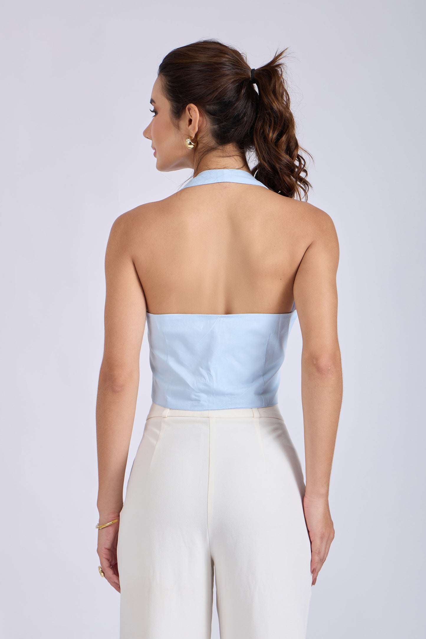 Sky Halterneck Waistcoat – ELAN