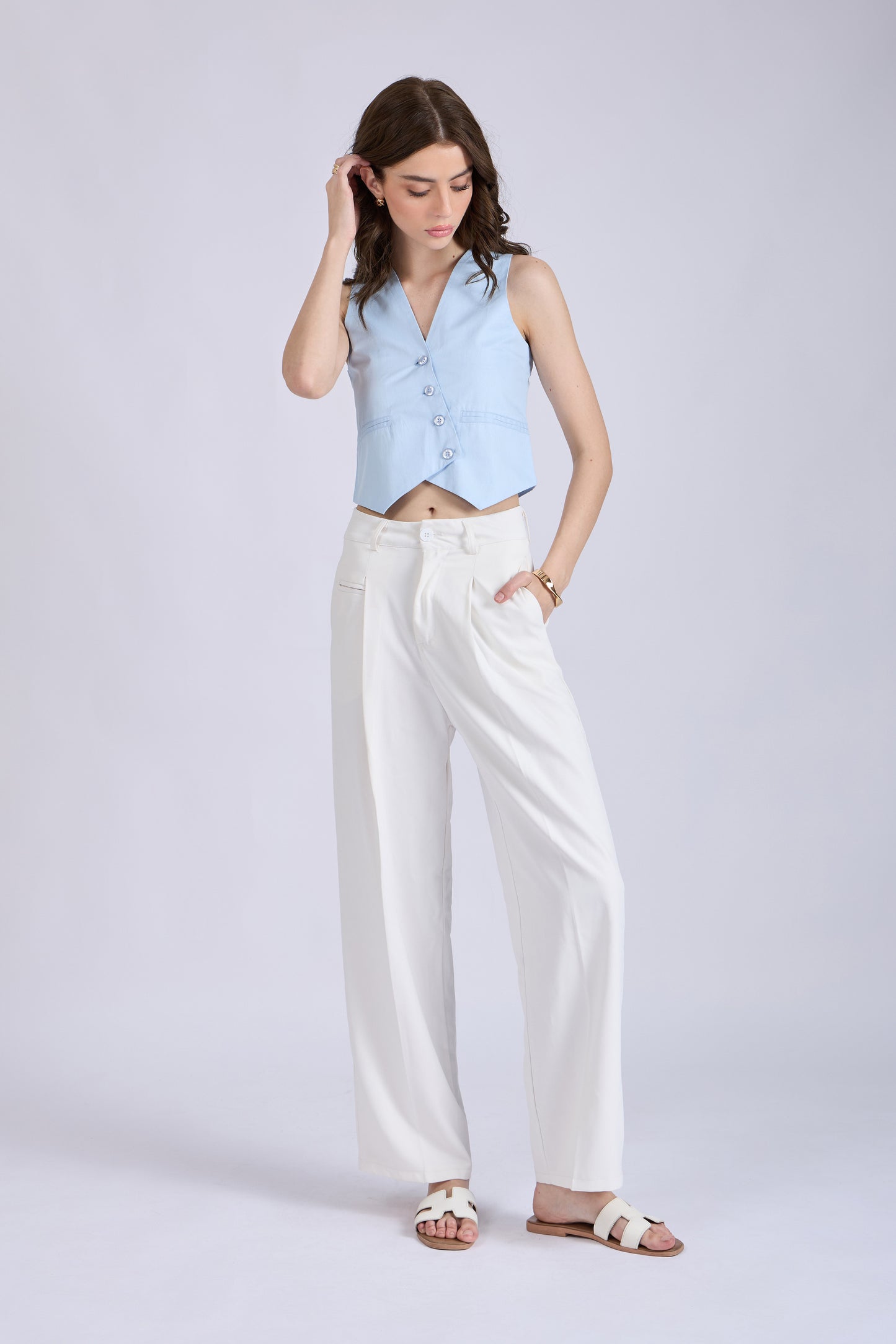 Sky Asymmetrical Waistcoat – CLAY