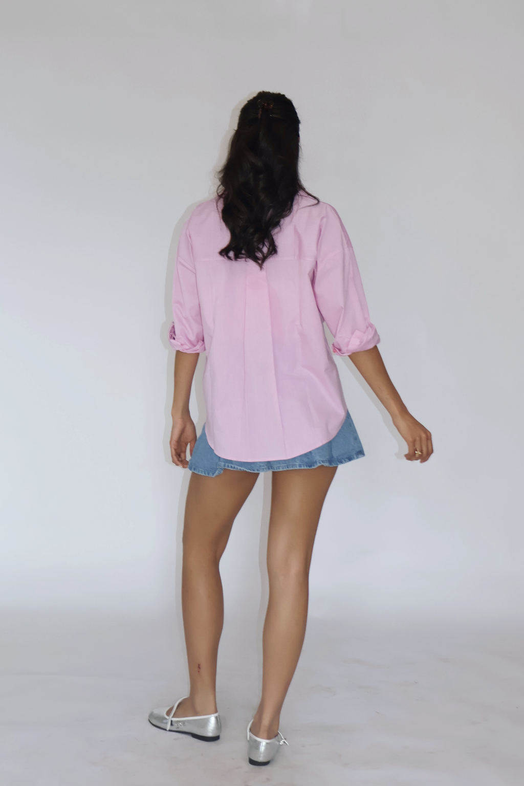 Flamingo Solid Oversized Shirt – BREEZE