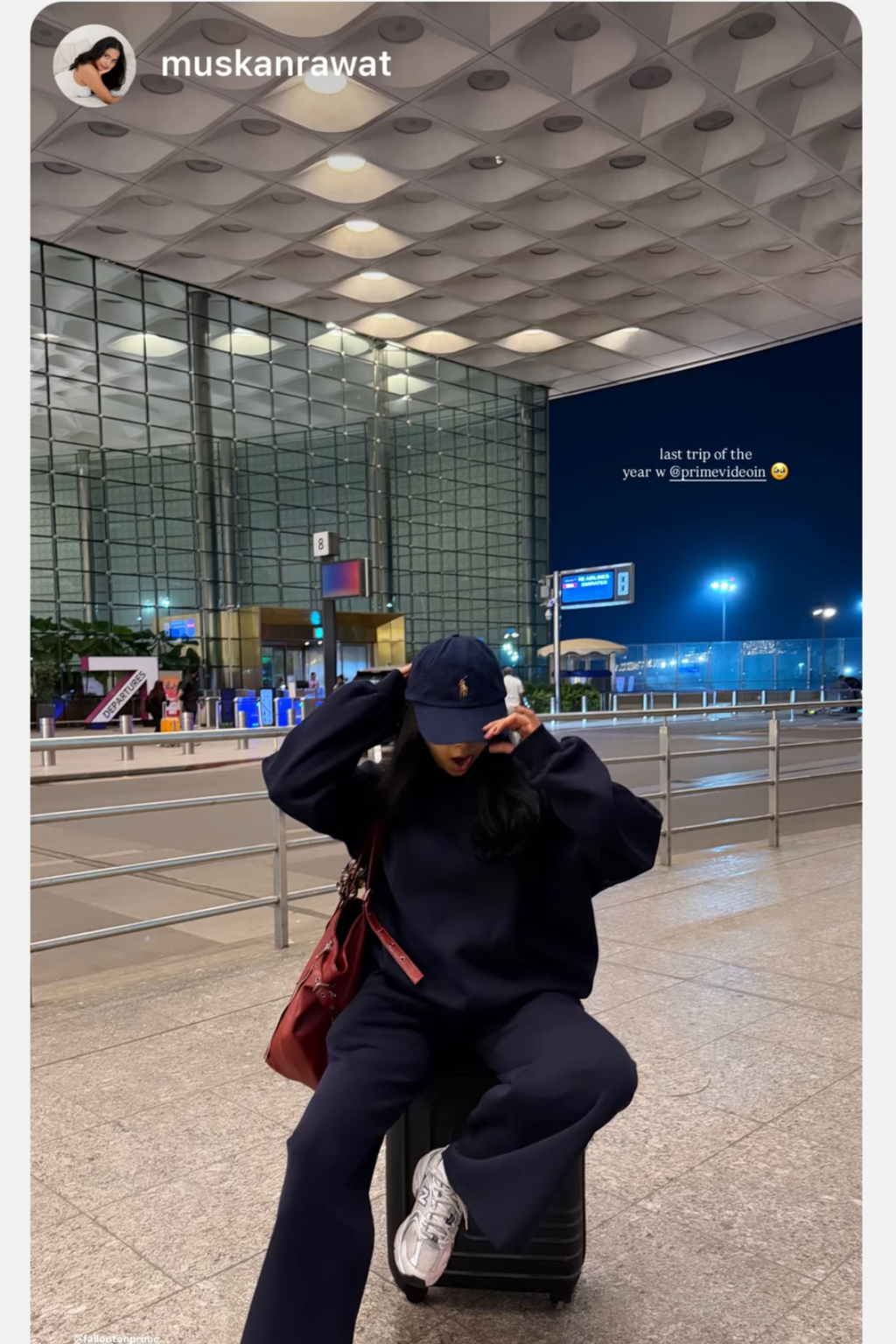Muskan Rawat in CREWNECK CO-ORD SET - (Navy)