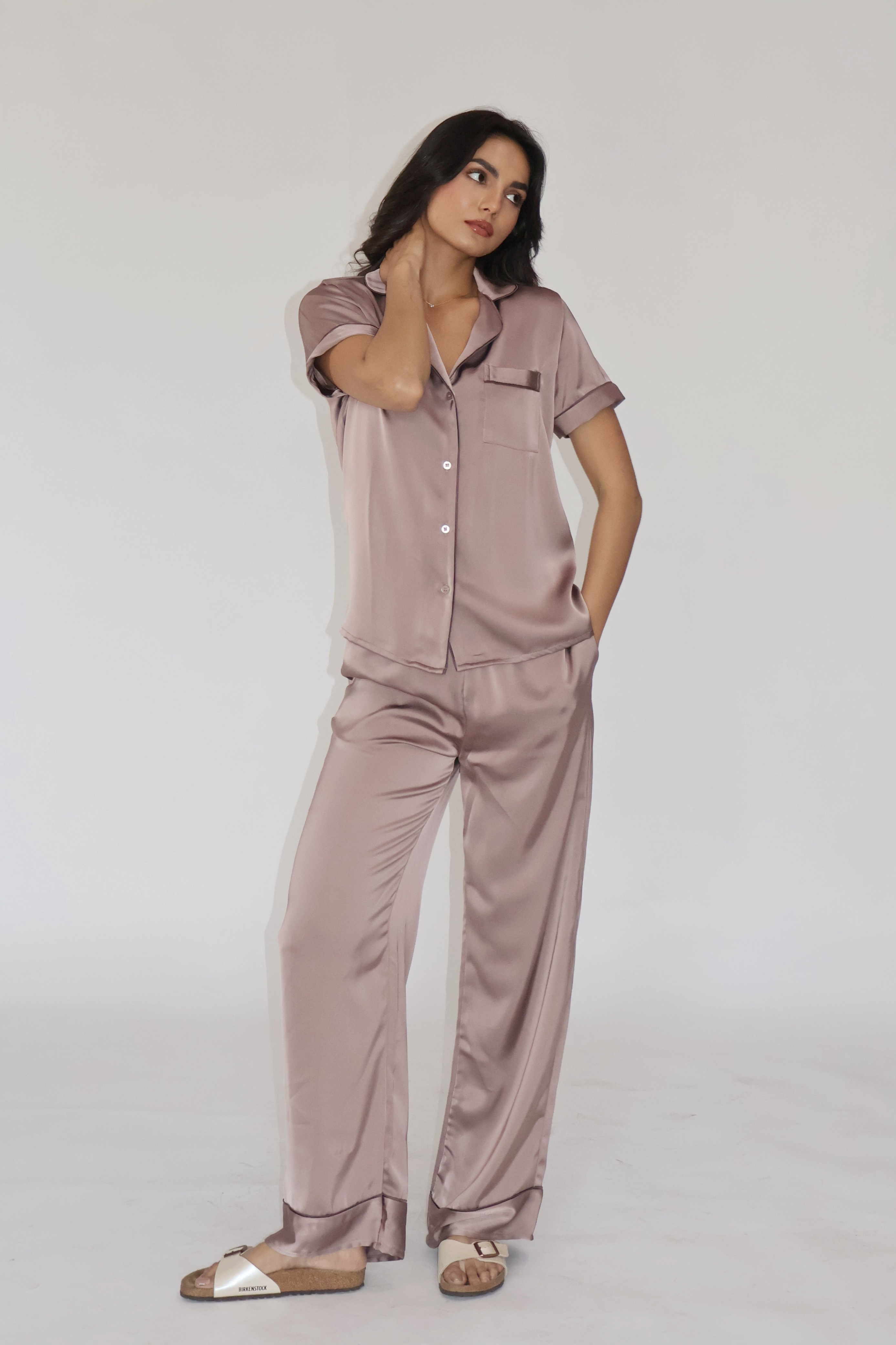 BUTTER SILK PJ SET - (Coco)