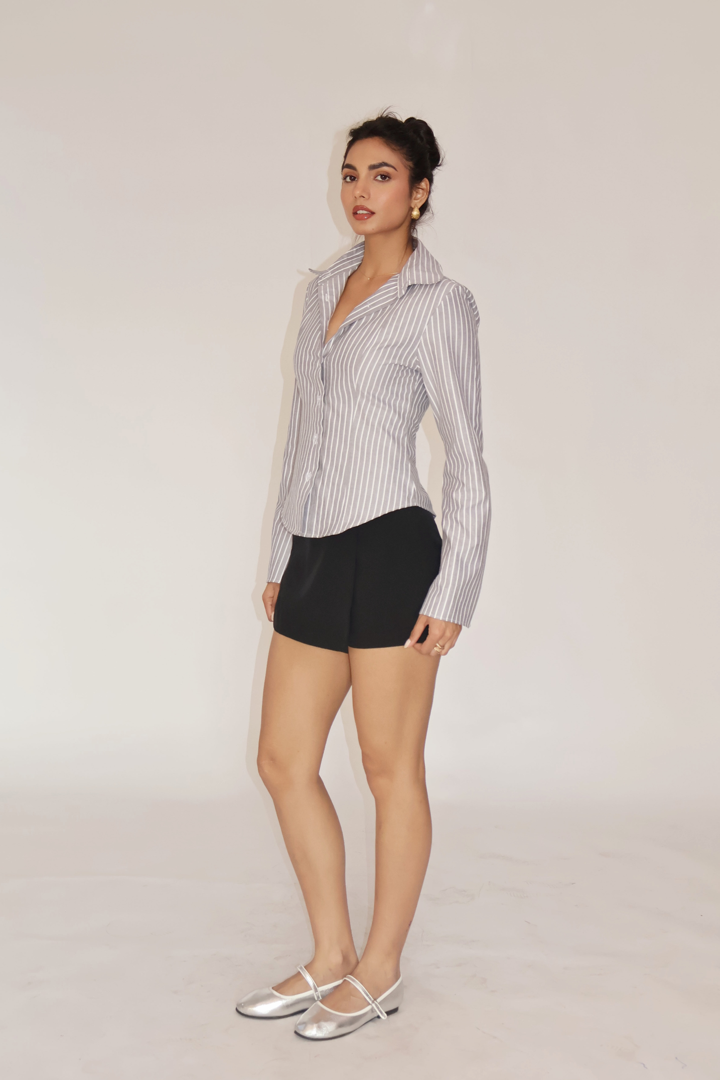 Slate Striped Fitted Shirt – IRIS