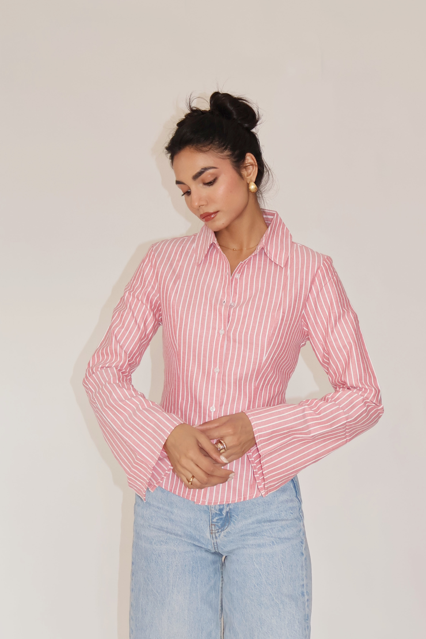 Anku in Red Striped Fitted Shirt – IRIS