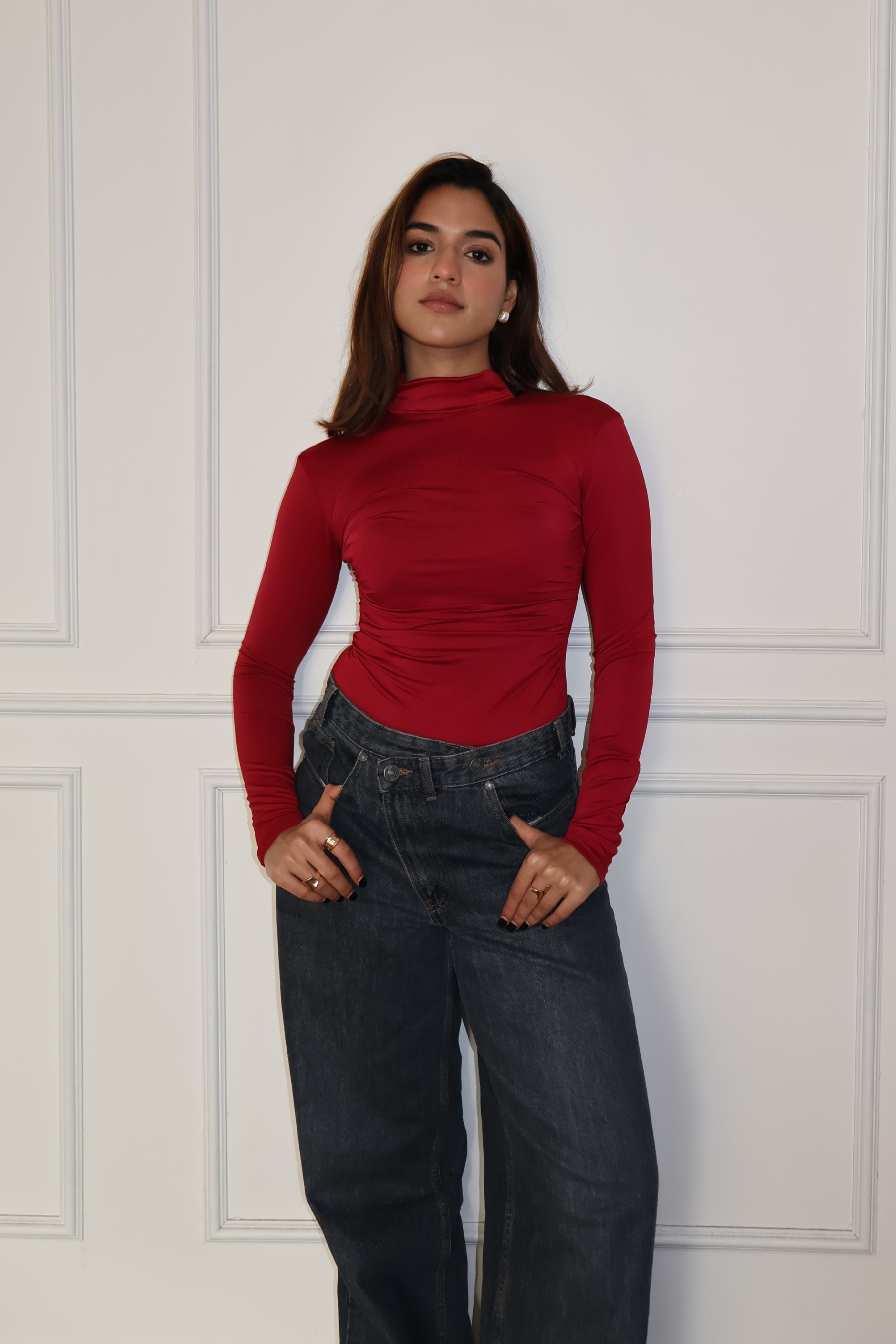 Ishika in Birch Bodysuit Cherry