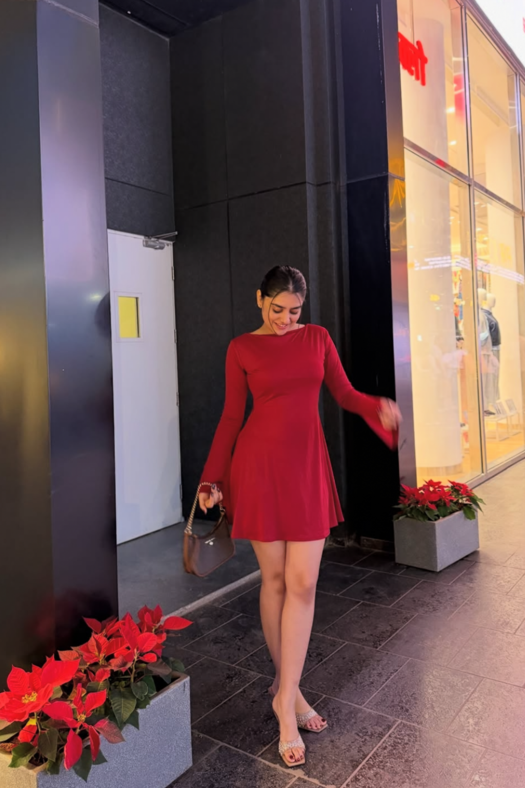 Nishtha in Red Short Flare Dress - Blair Dress (Cherry)