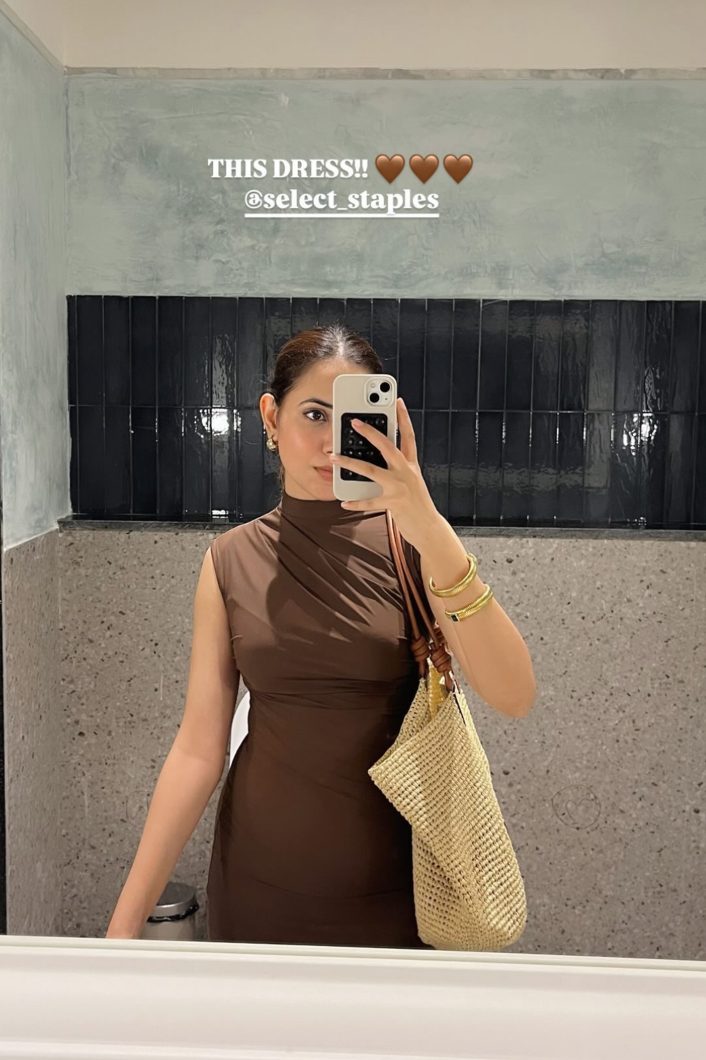 Arpita in Brown Collared Yoke Dress - Zephyr Dress (Coco)
